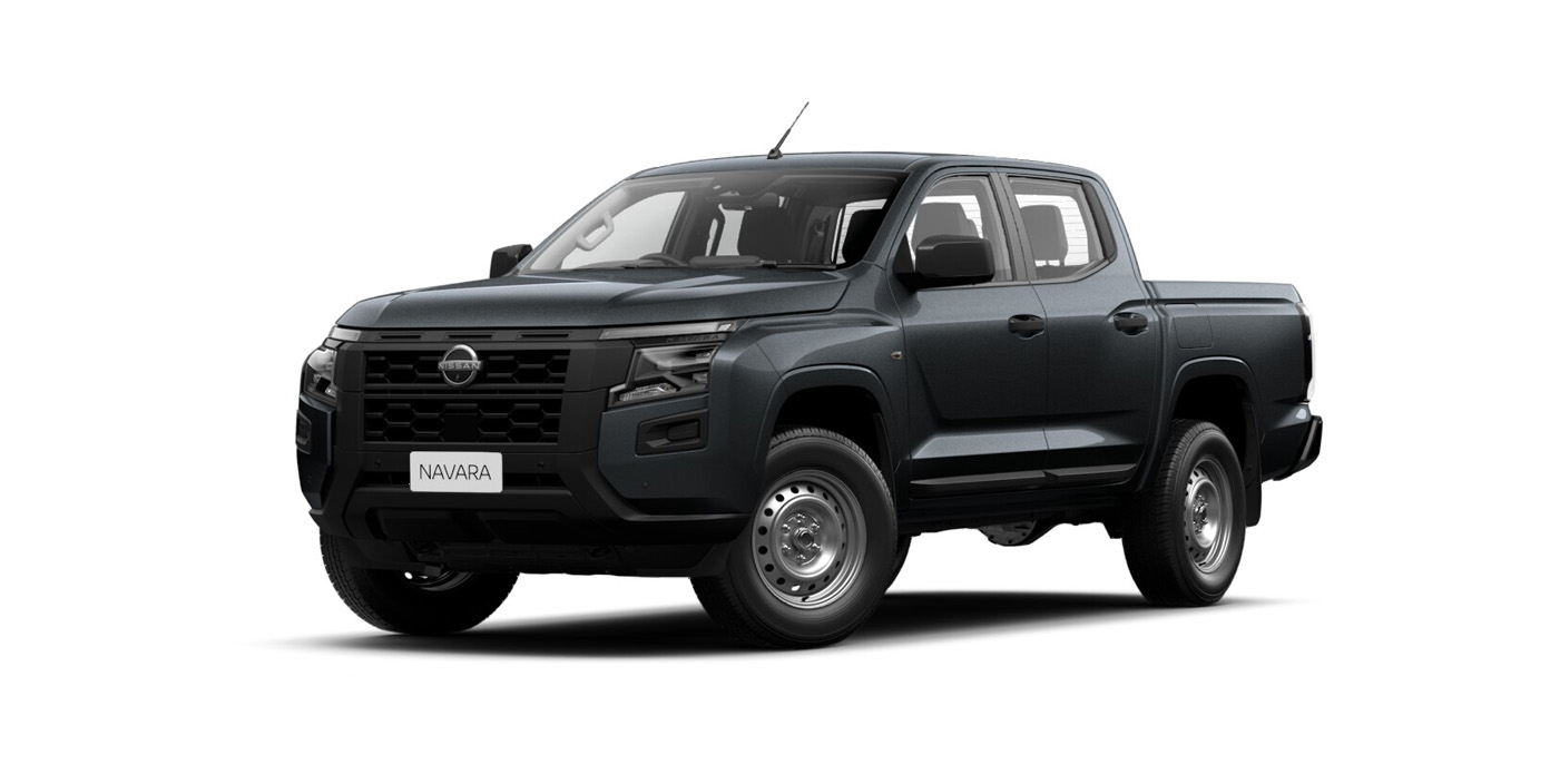 Front 3/4 render of a NissanBoulder Grey paint finish