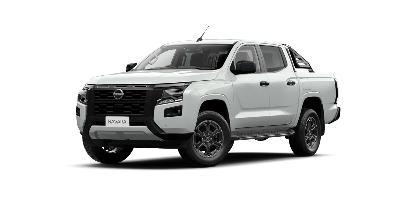 Front 3/4 render of a NissanAlpine White paint finish