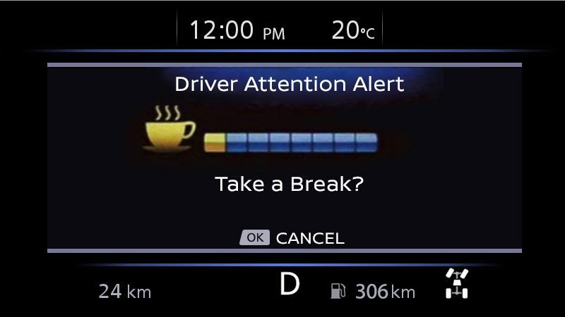 Drivers alert screen