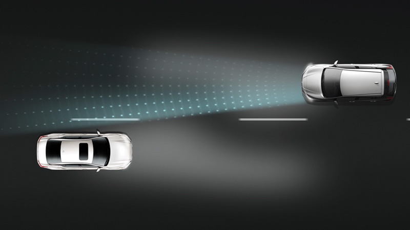 Graphic of vehicle high beam assist