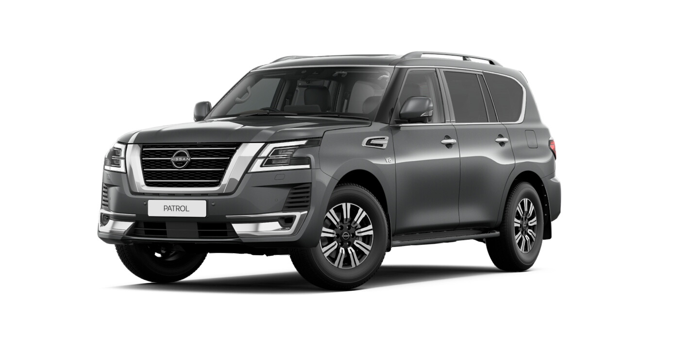 Front 3/4 render of a NissanGun Metallic paint finish