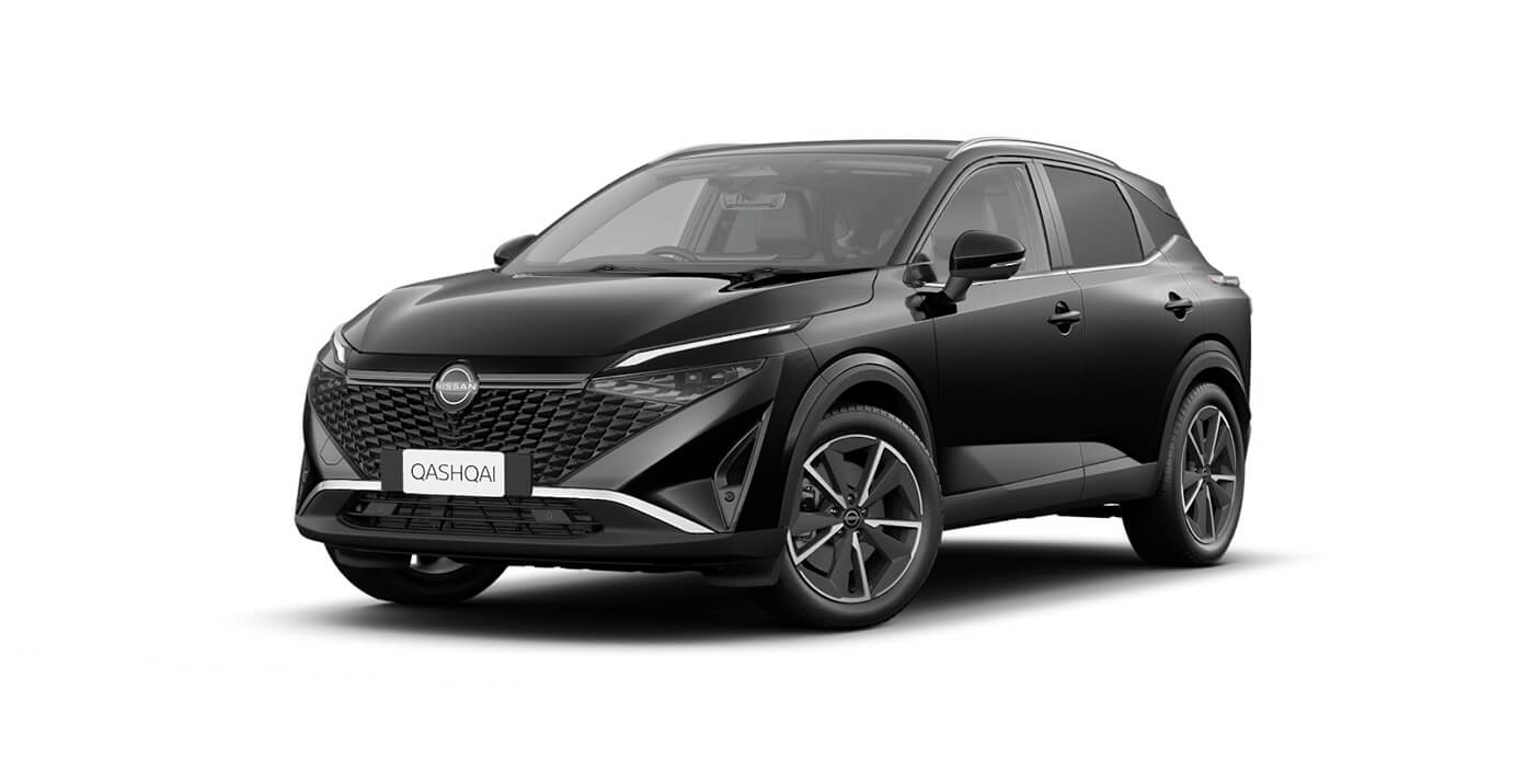 Front 3/4 render of a NissanBlack Onyx paint finish