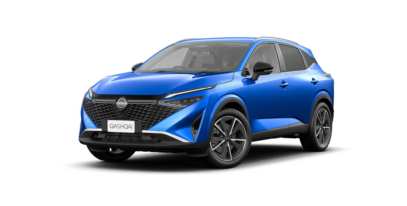 Front 3/4 render of a NissanMagnetic blue paint finish