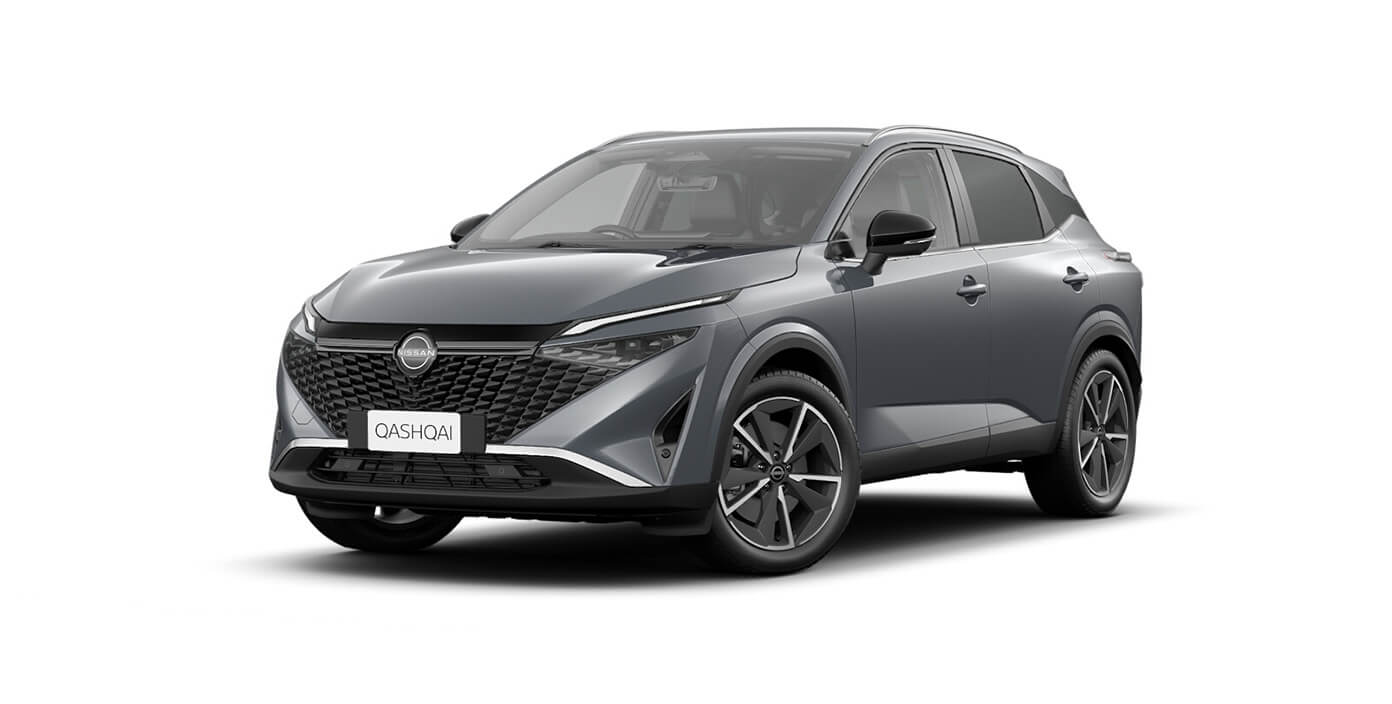 Front 3/4 render of a NissanGun Metallic paint finish