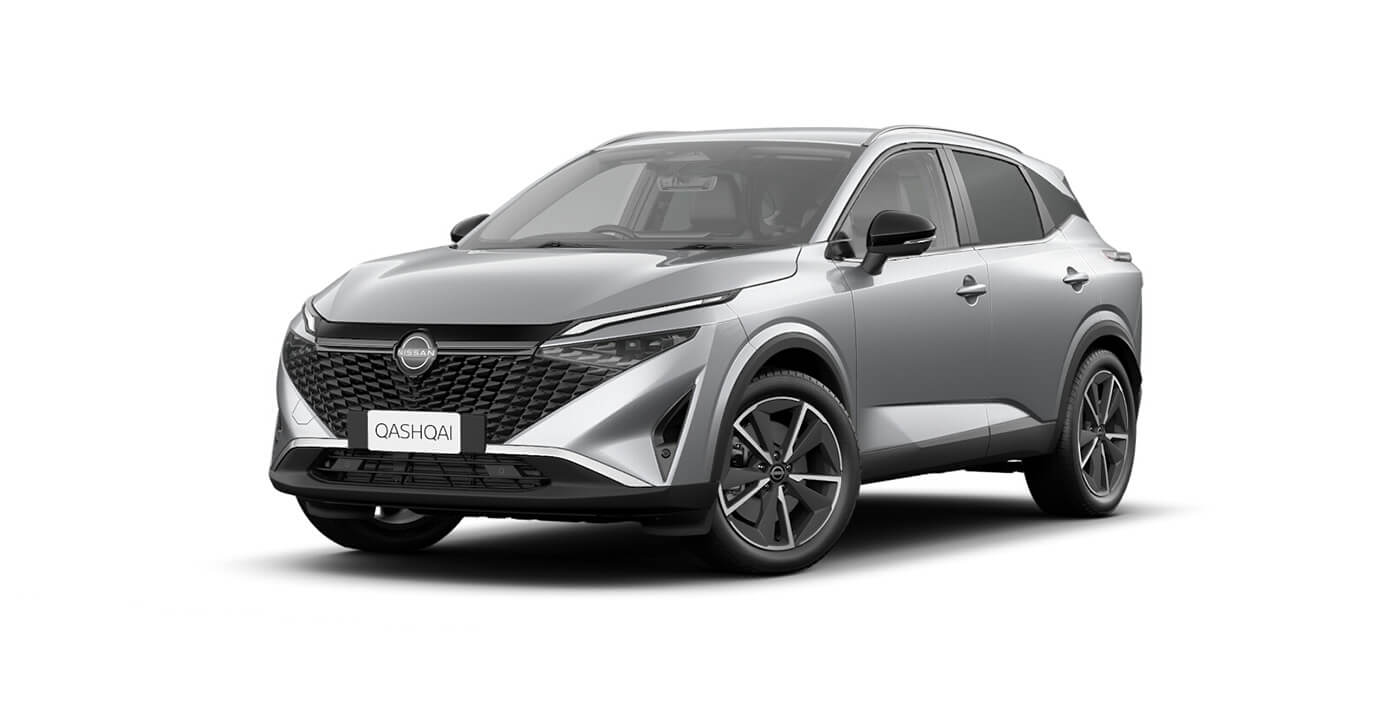 Front 3/4 render of a NissanPlatinum paint finish