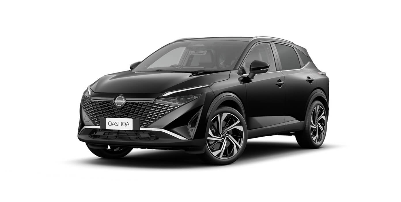 Front 3/4 render of a NissanBlack Onyx paint finish
