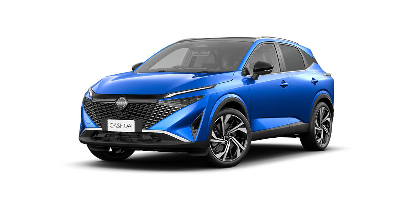 Front 3/4 render of a NissanMagnetic blue paint finish