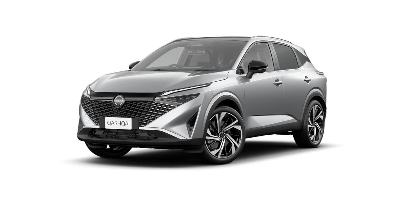Front 3/4 render of a NissanPlatinum paint finish