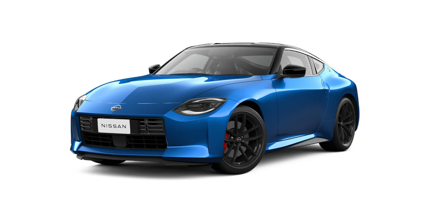 Front 3/4 render of a NissanSeiran Blue with Super Black Roof paint finish