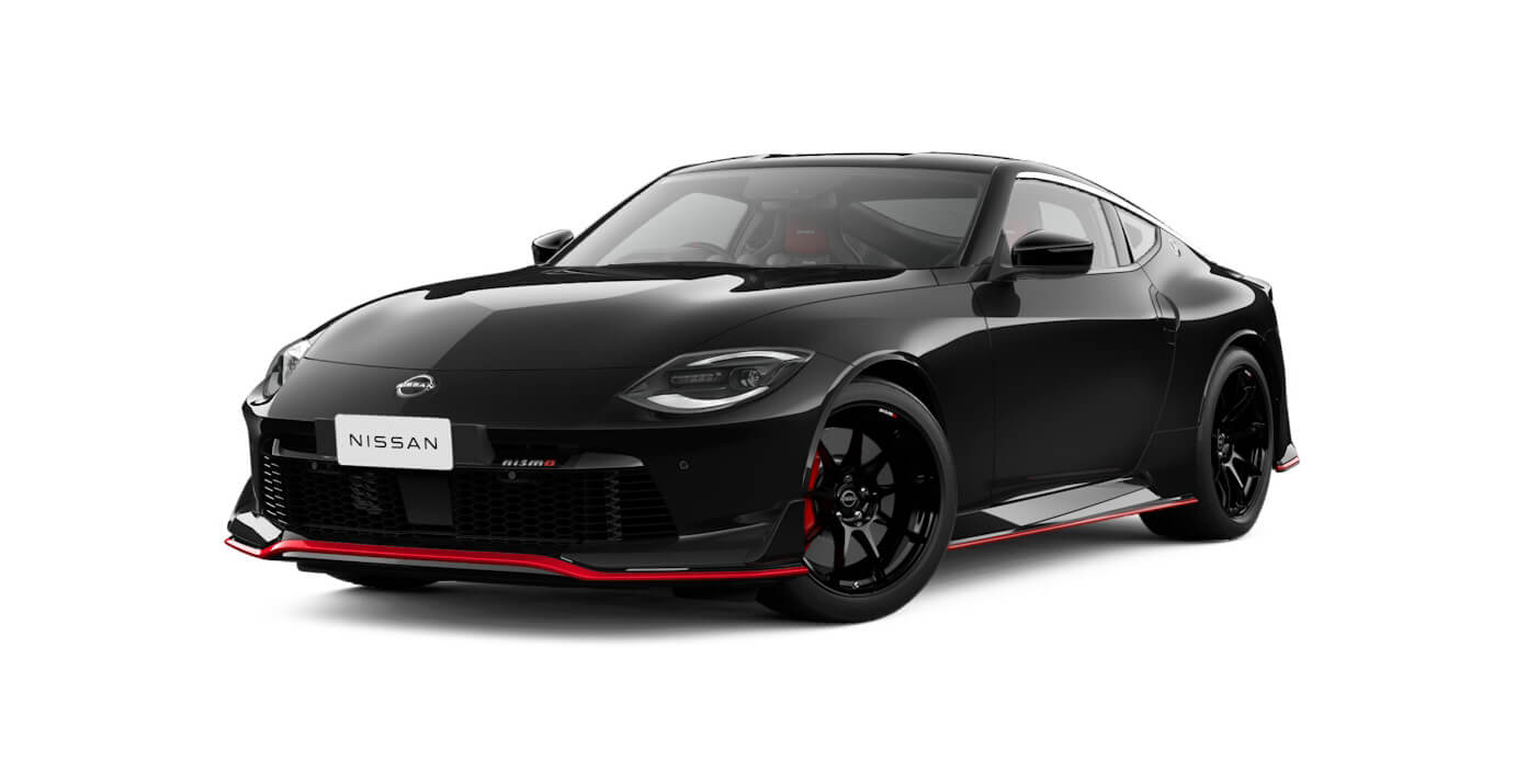 Front 3/4 render of a NissanDiamond Black Metallic paint finish